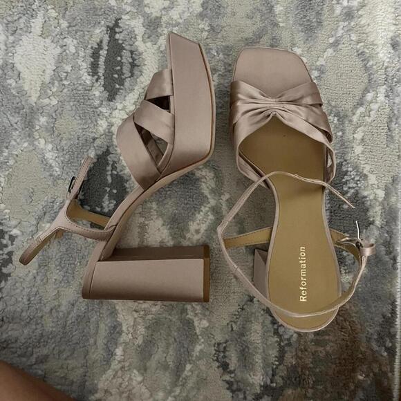 Reformation Maize Platform Heeled Sandals - Picture 2 of 6